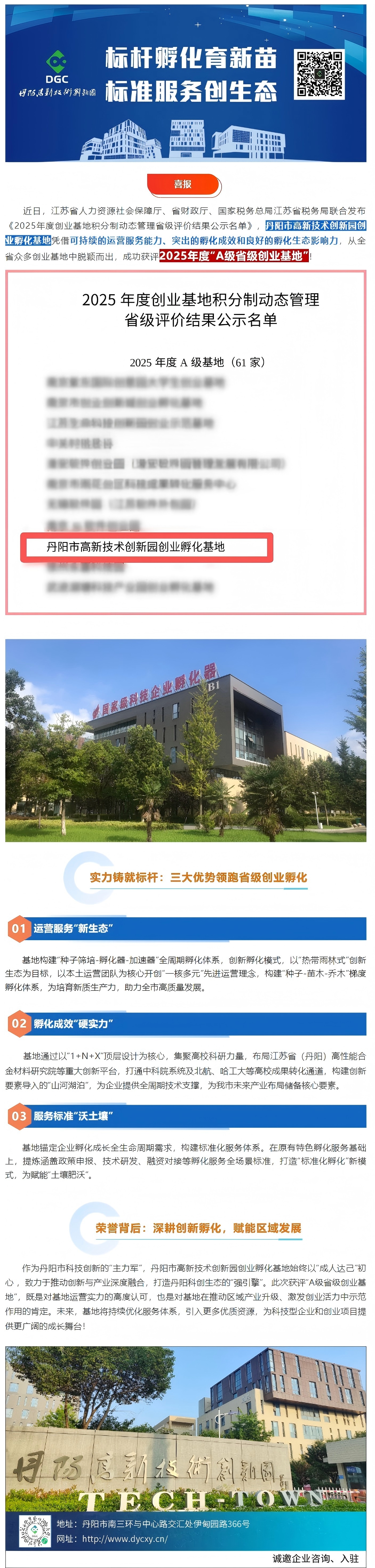喜訊！丹陽高新技術(shù)創(chuàng)新園創(chuàng)業(yè)孵化基地獲評2025年度“A級省級創(chuàng)業(yè)基地”(1).jpg